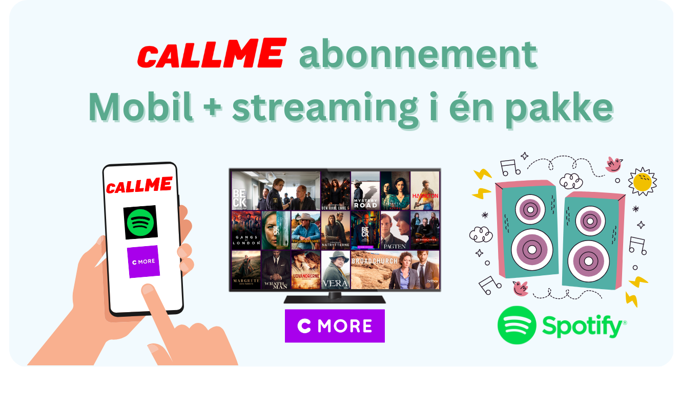 Call Me abonnement - mobil + streaming i en pakke